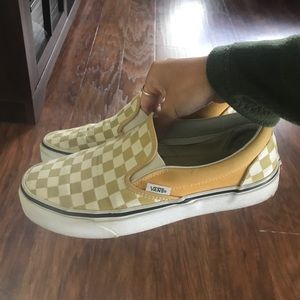 SOLD yellow checkered vans